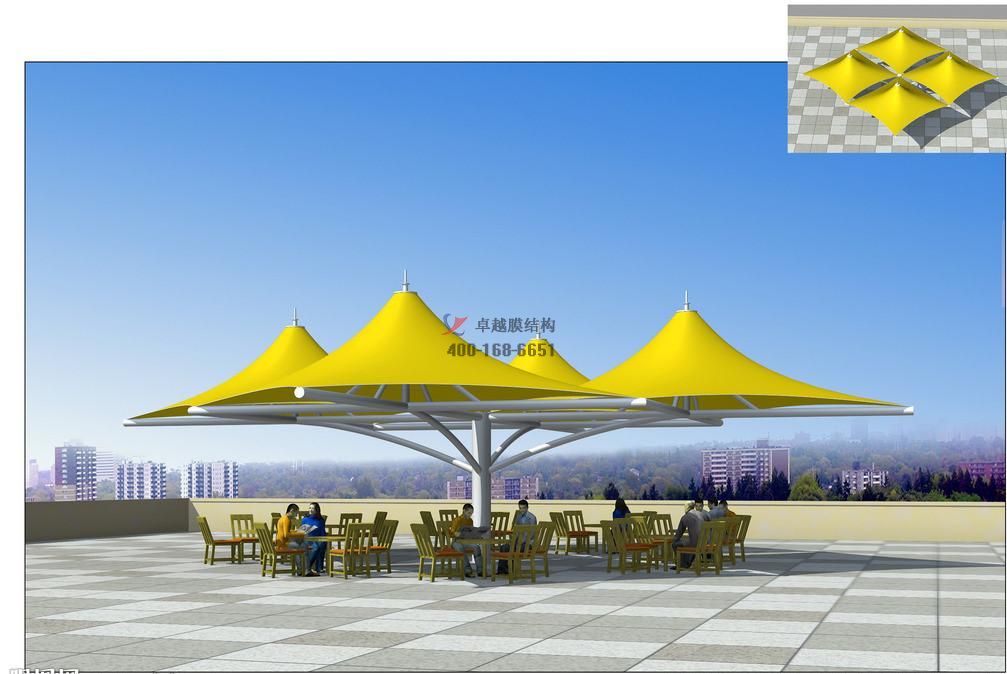 十堰張拉<font color='red'>膜結(jié)構(gòu)景觀</font>小品【案例圖片】