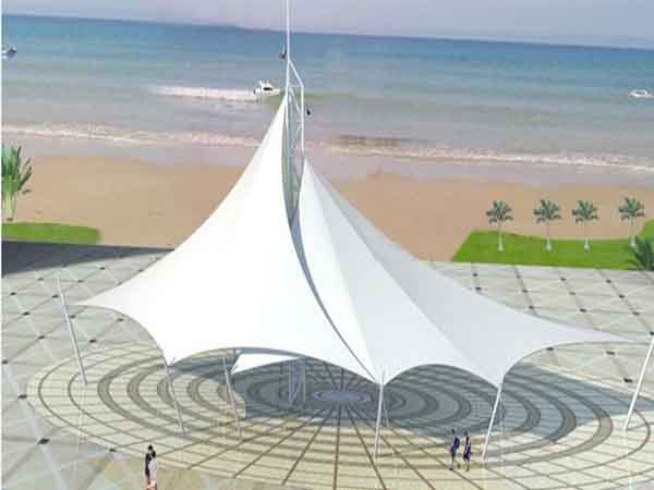 九江<font color='red'>張拉膜結(jié)構(gòu)</font>景觀小品【案例圖片】