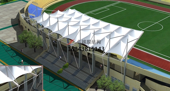 鶴壁?？h體育公園膜結(jié)構(gòu)【看臺雨棚】門球場案例