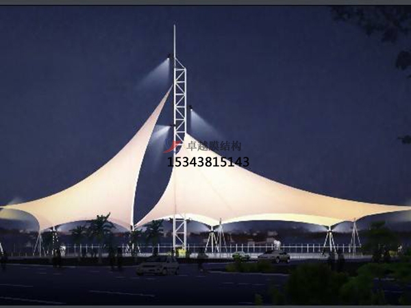 商業(yè)廣場(chǎng)<font color='red'>張拉膜結(jié)構(gòu)</font>景觀棚/雨棚設(shè)計(jì)搭建
