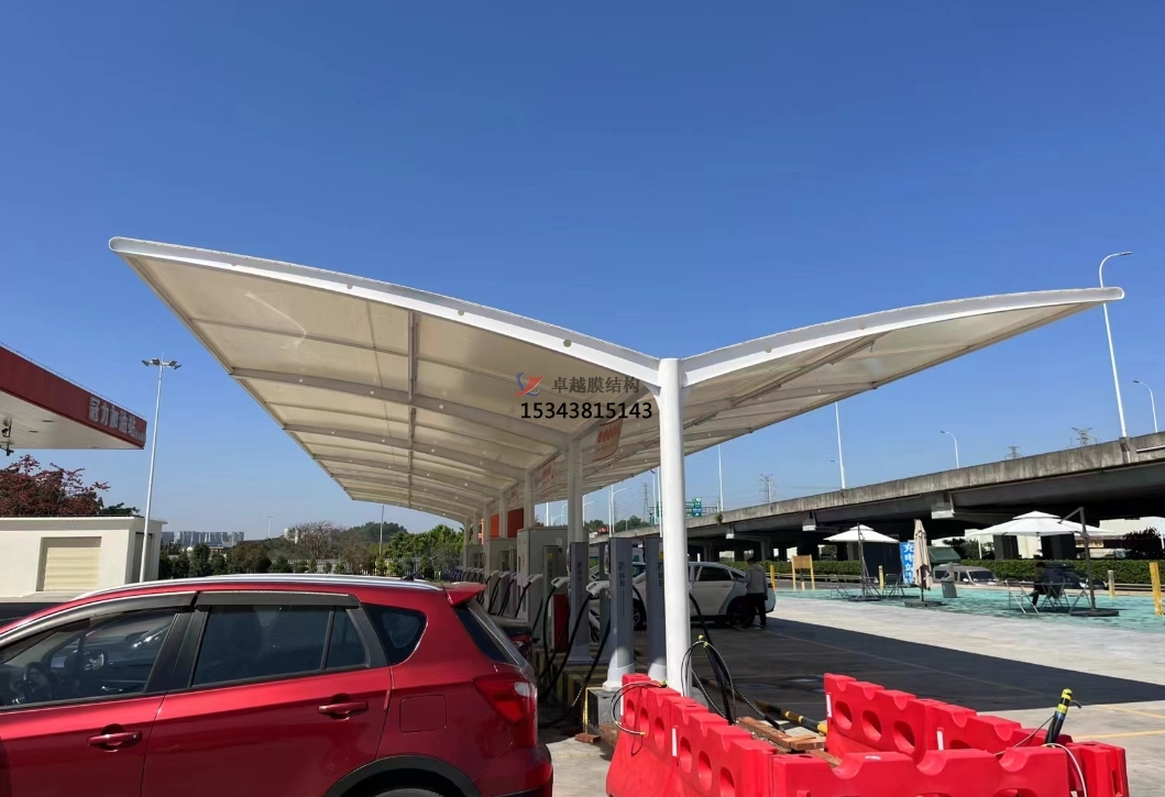 陽江雙挑<font color='red'>膜結構車棚</font>——陽江膜結構公司專業(yè)廠家